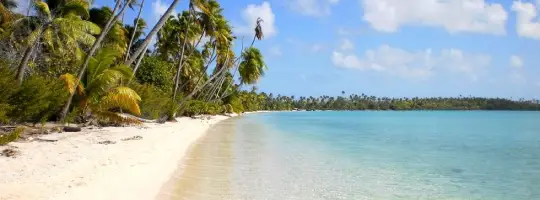 Plage de sable blanc à Fakarava